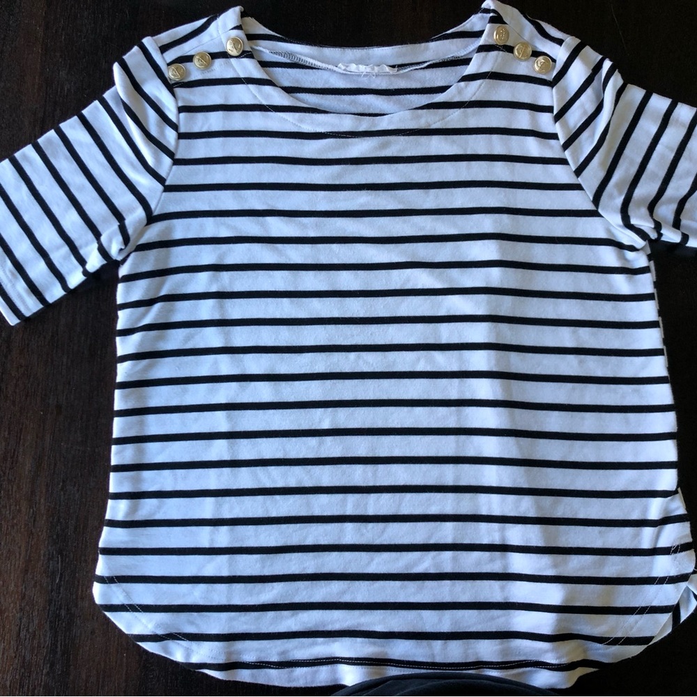 Black & White Jane + Delaney Shirt with Button Detailing